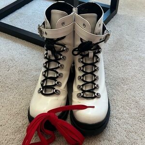 Jeffrey Campbell Czech Combat Boots White 9
